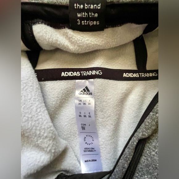 NWOT Adidas AeroReady Unisex Hoodie 3XL Training Grey Colorblock - Picture 7 of 9